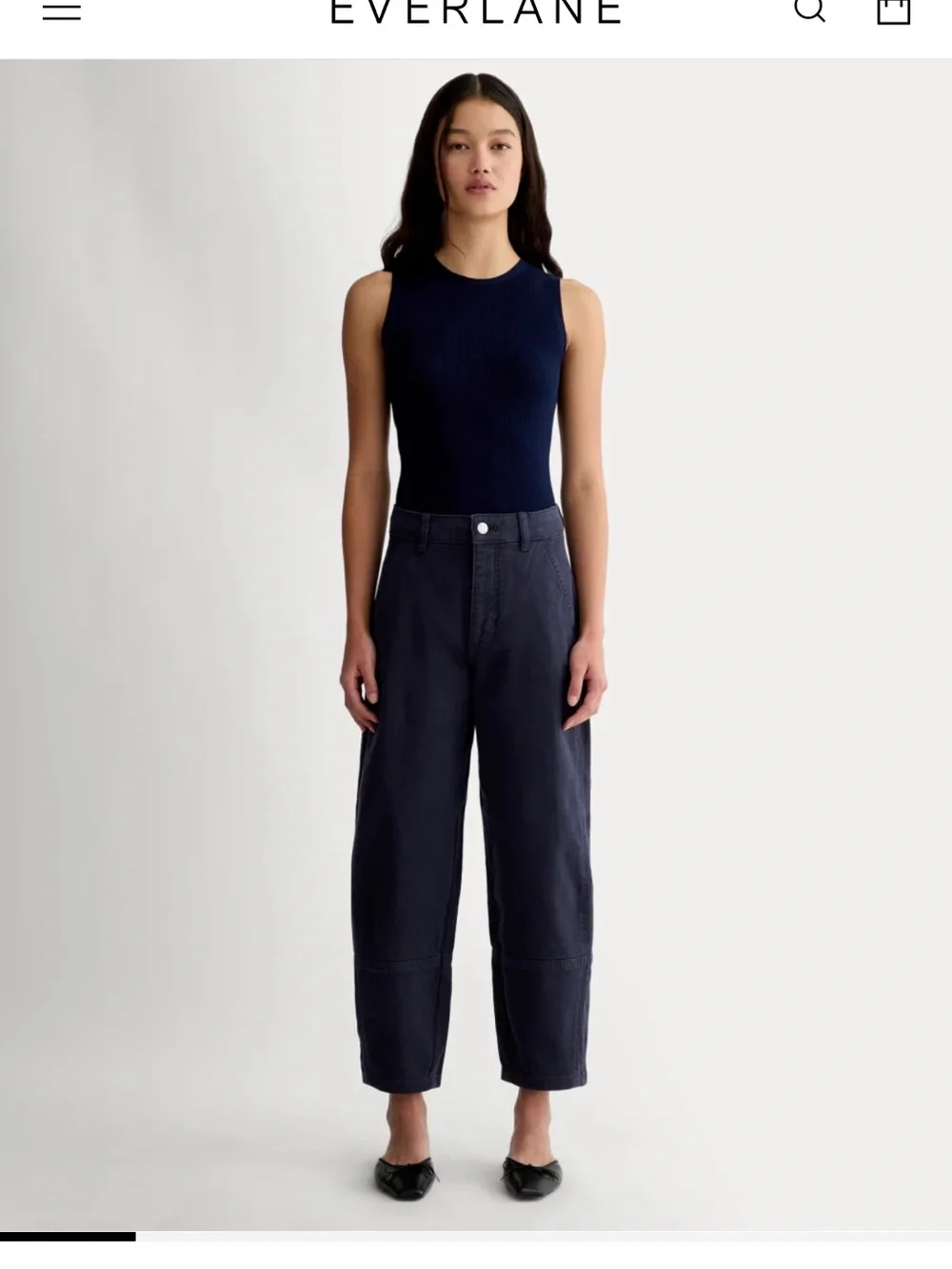 Everlane The Utility Barrel Pants in Black Size 00